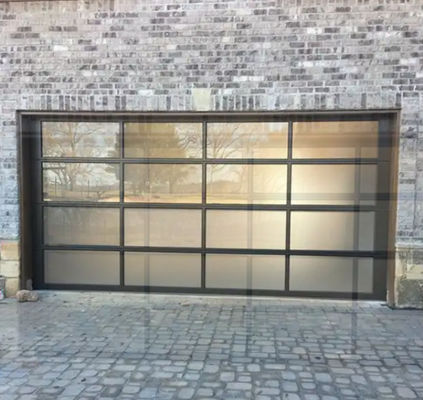 الباب القسمي الألمنيوم الأبيض الحديث مع الأمان الزجاج مزدوج الزجاج الزجاج العصري