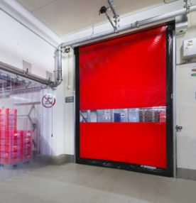 الأبواب الصناعية البلاستيكية المصنوعة من الفولاذ المقاوم للصدأ ذات الأسطوانة السريعة مصراع عالي السرعة 0.8 مم