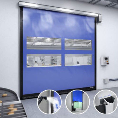قماش PVC الأبواب المتحركة السريعة عالية السرعة العزل الحراري ضمان السلامة في البيئات