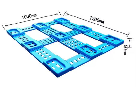 قابلة لإعادة الاستخدام الصناعية الثقيلة الكبيرة 4 طريق HDPE علبة مع الطابع الساخن والطبع الحريري الشعار وجهين