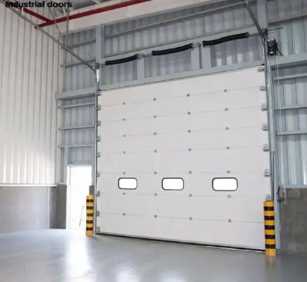 50mm-80mm Thickness Modern Steel Automatic Sliding Windproof Remote Control Commercial Insulated Sectional Garage Door in Powder Coated Finish