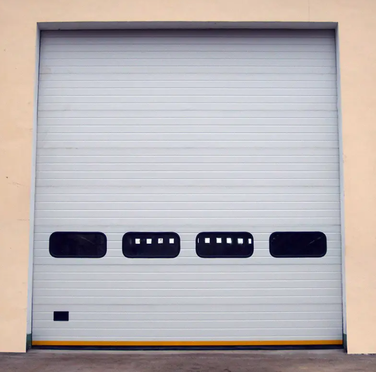 Wind-resistant commercial sectional overhead doors Fire Station Industrial Sectional Doors Sectional Steel Doors Automatic Formed Emergency Release safety